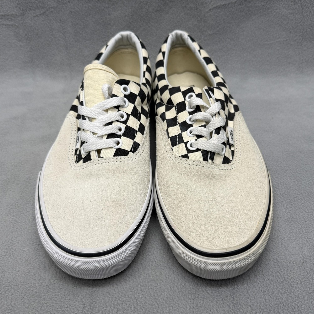 Vans Shoes Mens Size 8 White Checkerboard Canvas Low Top Skate Casual Sneakers - Picture 2 of 8